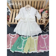 (DDSHOP) 2024 DRESS ONE SET JACKET CARDIGAN BABY GIRL KIDS MADE IN VIETNAM