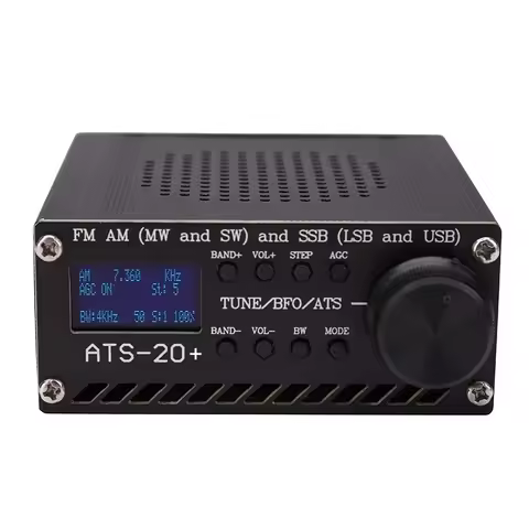 New ATS20+ SI4732 All Band Radio Receiver FM AM (MW & SW) SSB (LSB & USB) With Battery Case Speaker 