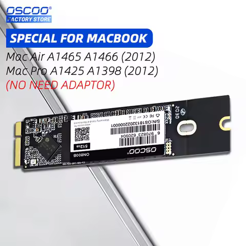 OSCOO 256GB 512GB 1TB M2 2280 SATA SSD For 2013 2012 Macbook Pro A1398 A1425 Macbook Air A1465 1466 