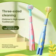 DR.BAEK Kids 3-Sided Soft Bristle Toothbrush for Ages 3-12, Cute Giraffe High-Speed Triple-Sided Too