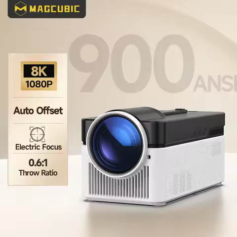 Magcubic 8K Ultra Short Throw Projector with Auto Offset 4K 1080P 900ANSI BT5.4 Electronic Focus WiF