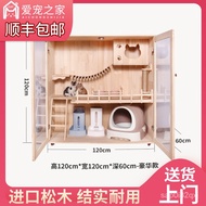 Kucing Villa Kucing Villa Padat Kayu Kucing Rumah Kucing Kabinet Kucing Sangkar Kucing Mewah Dua Lap