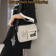 ABC New Japanese Beg Silang Lelaki Style Casual and Simple Commuting Men Chest Bag With Large Capacity Sling Bag Waterproof Men Oxford Cloth Crossbody Bag for Male and Female Students Tas Samping Pria Keren 男生胸包24050304