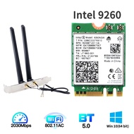1730Mbps For Intel Dual Band Card Desktop Kit Bluetooth 5.0 802.11ac M.2 9260NGW Card With 2x 6 DBI 
