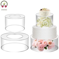 2 Pcs Acrylic Cake Stand Fillable Cake Risers 6/10 Inch Clear Cake Tier Stackable Cake Display Box with Lid Decorative Cake Display Stand Round Acrylic Riser Stand SHOPTKC0997