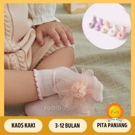 Long Ribbon Baby Socks 3-12 Months