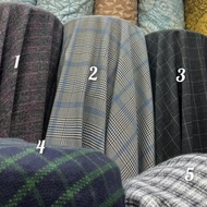 ORIGINAL Kain semi wool motif kotak/bahan blezer semi wool motif/kain jas motif