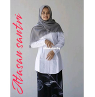 atasan wanita warna puti terbaru/atasan santri kancing full/atasan wanita remaja terbaru/atasan wani