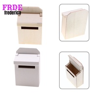 【FRDE】Miniature Blank Mail Box House Mini Mail Box Miniature Wooden Flip Mailbox Model