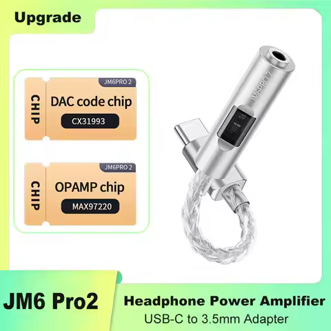 JCALLY JM6 Pro 2nd Generation USB-C to 3.5mm Adapter Headphone Power Amplifier with DAC CX31993 For 