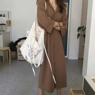 Long Dress Cotton Linen Long Coat Long Dress Long Sleeve Maxi Dress For Women