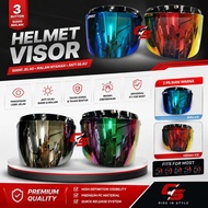 Visor Helmet 3 Button Siang Malam AXZ/ CS2/LSR/Bikko MHR SGV MS88 RS88 Topi Cermin