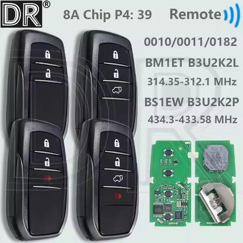 DR 0010/0011/0182 BM1ET B3U2K2L 314/312MHz BS1EW B3U2K2P 434/433MHz Car Remote Key For Toyota Hilux 