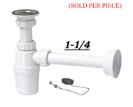 BHE-7100 Lavatory Bottle P-Trap (1-1/4 ) PVC w/ Pull Out Plug