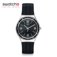 Swatch Irony SHINY BLACK YGS132 Black Rubber Strap Watch