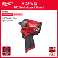 Milwaukee M12FIW12 Stubby Impact Wrench with 330 Nm M12
