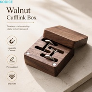 KODICE Cufflink Organizer, Solid Magnetic Closure Walnut Cufflink Box, Gift for Him Exquisite Person