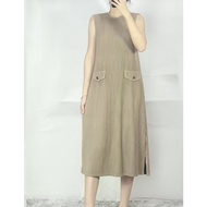 PleatByNisa A931 Premium Pleated Sleeveless Dress Quality Fabric Polyester1