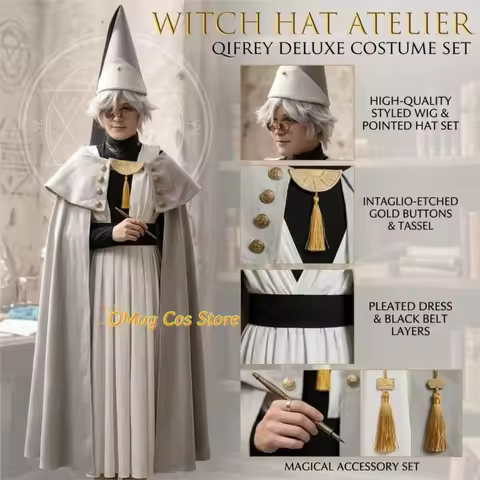 OMag Cos Store Witch Hat Atelier Qifrey Cosplay Costume Set Qi Fuli Anime Game Character Outfit For 