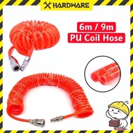 6M 9M FLEXIBLE PU COIL HOSE/AIR COMPRESSOR SPRING TUBE/PNEUMATIC HOSE/HOS ANGIN/KOMPRESOR/弹簧式风管/气管