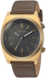 Nixon Men's A11782539 Brigade Leather Analog Display Japanese Quartz Brown Watch