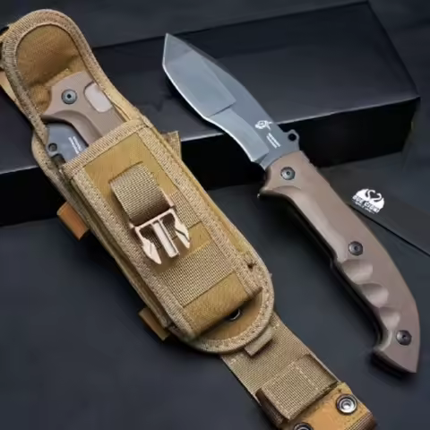 FOX-500- Multi-functional tactical folding knife, nylon fiber knife case, N690 steel wilderness surv