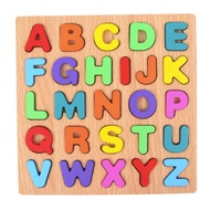 Avita.id 3D Flat Building Letter Puzzle ABC Educational Puzzle Toy/ Wooden Letter Puzzle Toy/ for Ch
