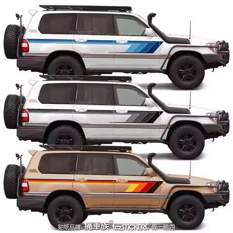 Car Body Side Vinyl Stickers FOR Toyota Land Cruiser LC100 HJ100 customization modification sports D