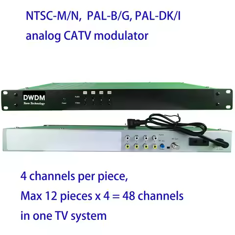 4 interval channels analog CATV modulator, 4 in 1 catv headend modulator, NTSC CATV modulator PAL-B/