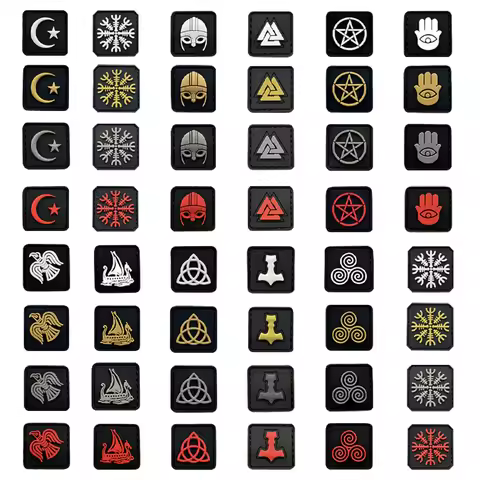 Small Tactical Viking Wolf Patches In Odin We Trust Stripes stickers VALHALLA Admit One Pirate Emble