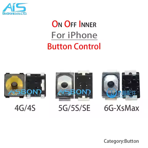 50Pcs/Lot Power On Off Inner Button Control For iPhone 4S 5 5S 5C SE 6 6S 6P 7 8 Plus X XS MAX Volum