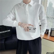 Popular Spring and Autumn New Fashion Shirt Men's Sweater Ruan Handsome Casual Long Sleeve T T-shirt ins Internet celebrity polo Korean Men