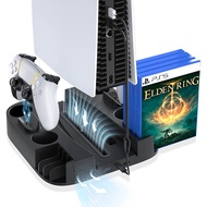 PS5 Stand PS5Controller Charging Station For Playstation 5 Digital &amp; Disc Edition Cooling Station With Fan Speed Games Slots