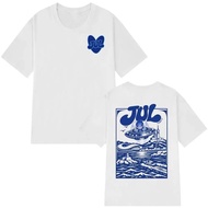 Rapper Jul Graphic T-shirt Fashion Hip Hop Y2K Top Casual Loose Short Sleeve Oversized Print