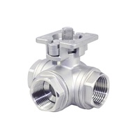 3/4'' Stainless Steel High Platform 3-way Ball Valve T/L Type Female