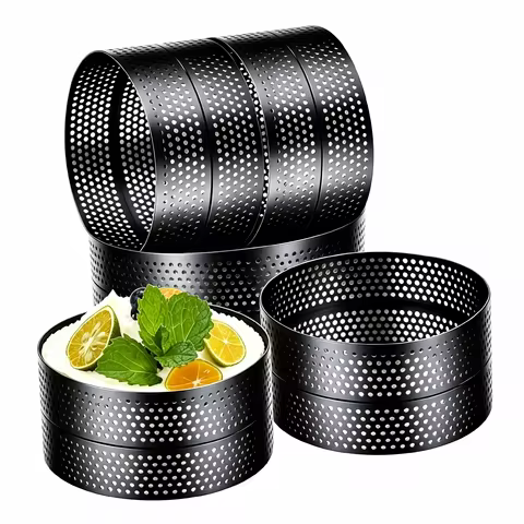 3PCS Round Tart Ring Set Stainless Steel Non-Stick Easy Release Molds for Fondant Tart Mousse Cake H