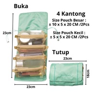 PTT Tas Kosmetik Portable 4 IN 1 Makeup Bag 4In1 Travel Multiungsi Storage Penyimpanan Alat Mandi An