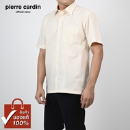 Pierre Cardin เสื้อเชิ้ตแขนสั้น Basic Fit รุ่นมีกระเป๋า ผ้า Cotton 100% [SJJ0231-CR]