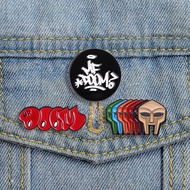 MF DOOM Metal Brooch Hip-hop Rock Punk Music Rapper Pin Color Mask Badge Clothing Accessories Jewelr