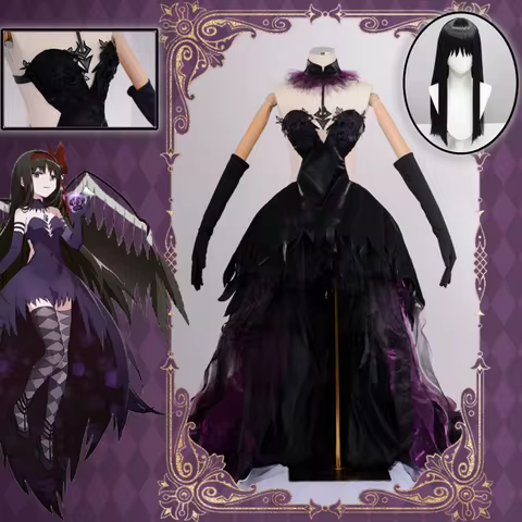 Akemi Homura Cosplay Devil Akemi Homura Women Purple Dress Outfits Anime Puella Magi Madoka Magica A