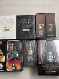 全新 原裝冇封條，星球大戰 積木公仔Star Wars 4x kubrick 400% 7隻，Darth Vader 黑武士、C-3PO、Boba Fett 特別版 bounty hunter、白兵 