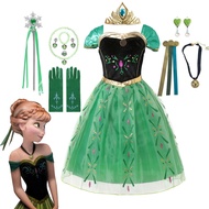 Disney Frozen Elsa Anna Costume For Kids Girl Fancy Birthday Party Gown Princess Dress Carnival Party Children Clothing 2023