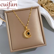 Gold Necklace Pawnable 18 K Saudi Original The moon represents I love you necklace female projection clavicle titanium steel chain