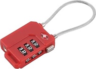 Vanguard TSA Lock, Wire Lock, Small, Lightweight, Key, 3-Digit, Dial-type, Travel, Luggage, Bicycle, Gym Locker, Travel Supplies, Security Measures, Red