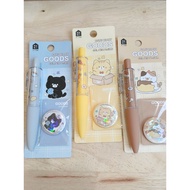 KUKI cat pen + badge pin 8308 Cats Diary