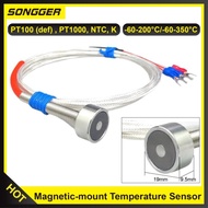 Magnetic-mount Temperature Sensor WZPT-CT Pt100 RTD Probe Waterproof High Temp Surface Sensor Stainl