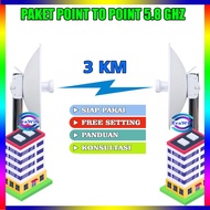 Point To Point Wifi Full Setting 3 Km 5.8 GHz LiteBeam M5 23dBi Package | Backbone 10 km | Office Co