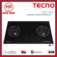 TECNO T222TGSV 2-Burner 90cm Tempered Glass Cooker Hob