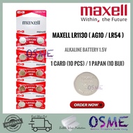 Maxell LR41 LR44 LR1130 Alkaline 1.5V Battery (100% ORIGINAL) AG13 AG3 AG10 Remote Control Calculato