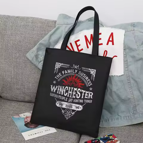 Supernatural Print Tote Bags Winchester Bro's Women Handbag Large Capacity Shoulder Bag Casual Totes